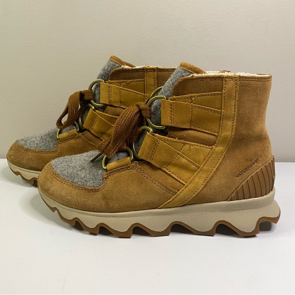 Sorel Kinetic Caribou Boot Womens Tawny suede Waterproof Insulated size 7 camel - Picture 5 of 13